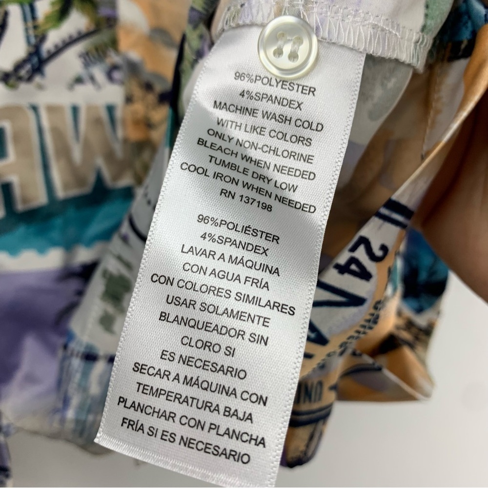 NWT Royalty by Maluma Women's Plus Cropped Satin Hawaiian Shirt, size XXL - Picture 5 of 8